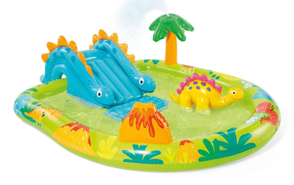 Intex 57166NP Centro Giochi Gonfiabile Dinosauri con Scivolo Spruzzatore 191x152x58 cm 143 L 2+ anni colore Multicolore