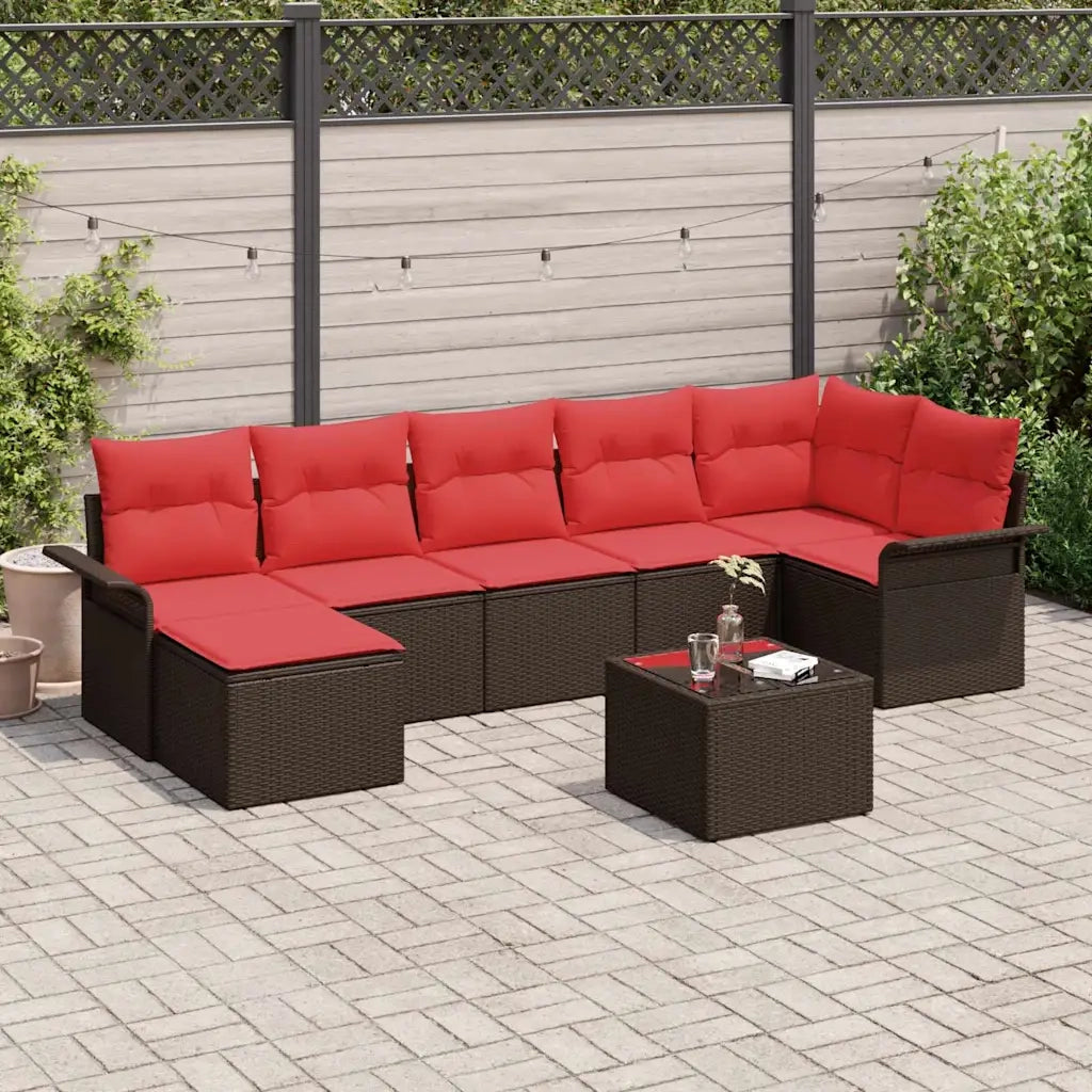 Set Divano da Giardino 8 pcs Marrone polyrattan 3354133