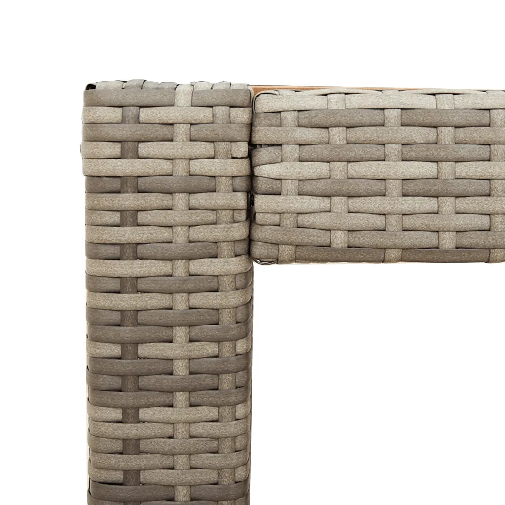Tavolino da Giardino-Tavolo da Esterno-Tavolino da Patio Piano Legno Grigio 100x40x75 cm Polyrattan