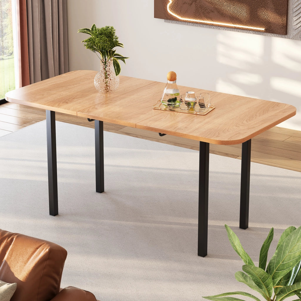 Tavolo da Pranzo Allungabile in Legno Naturale 120-160 cm ¨C Xylo ¨C Rettangolare, 4-6 Persone
