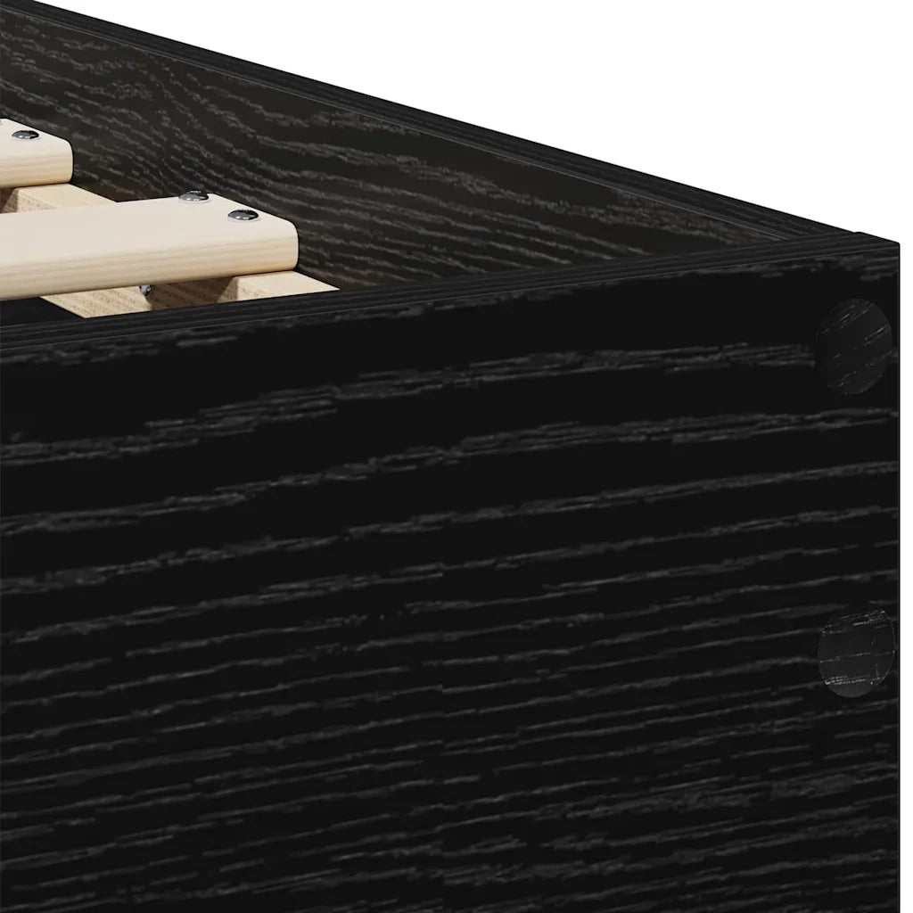 Letto singolo | Letto per adulti | Struttura del letto Rovere Nero 90 x 200 cm Legno multistrato