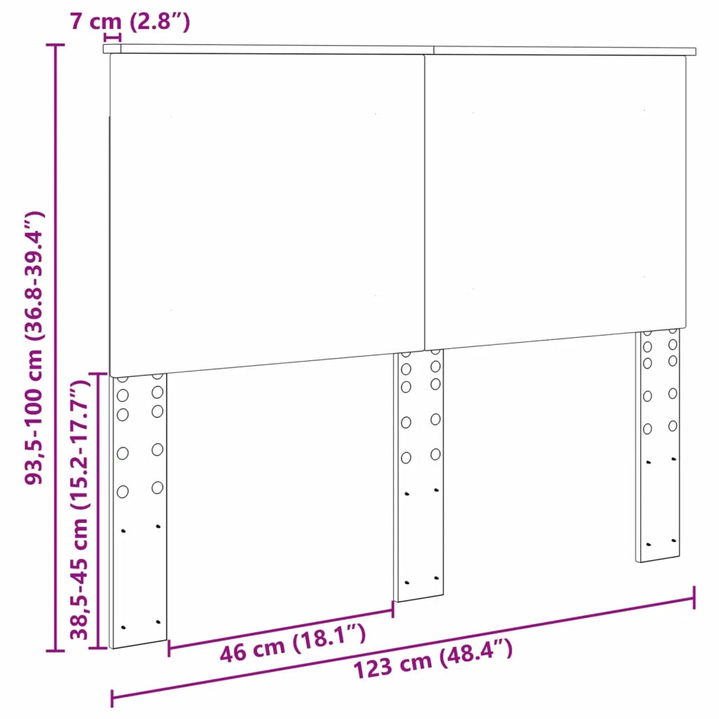 Testiera Grigio Cemento 100 cm Legno ingegnerizzato 887663