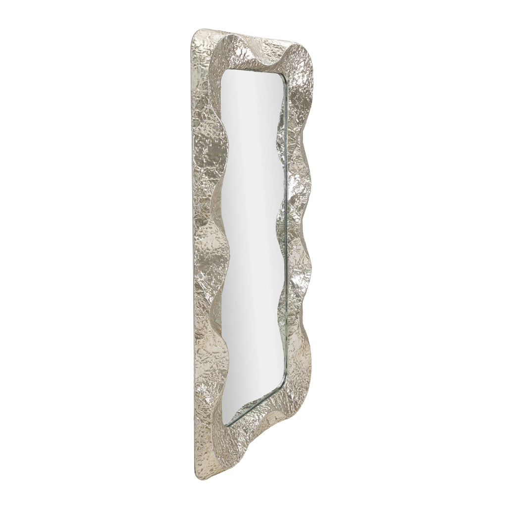 Dagalito, Specchio Cornice Effetto Materico, 70x161h cm Argento