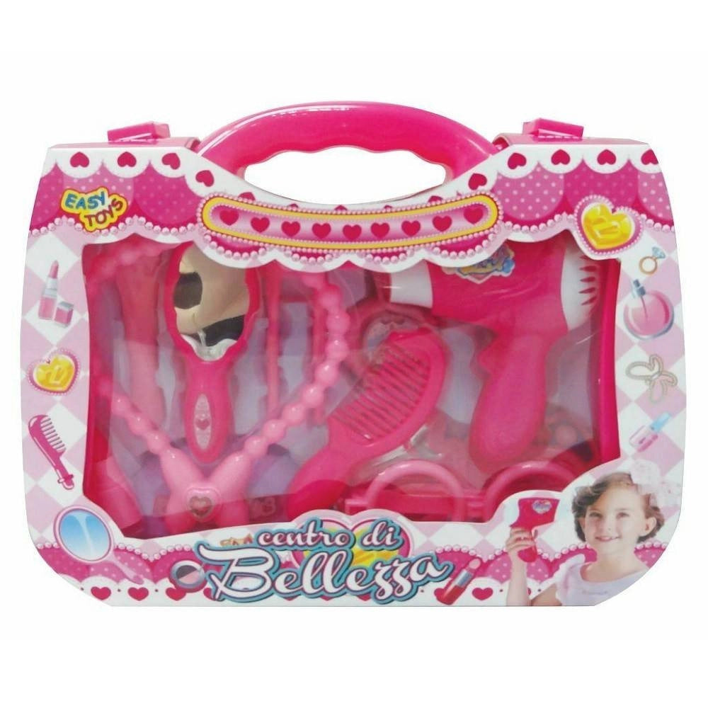 Trade Shop - Centro Di Bellezza Phon Pettine Specchio Accessori Giocattolo Gioco Bambina -