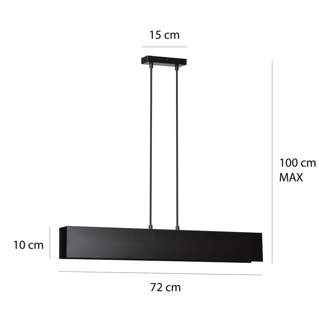 Lampada a sospensione Emibig Gentor nera 3xE27 100cm