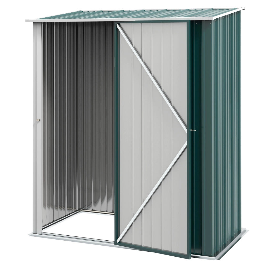 Casetta da Giardino in Acciaio ¨C Xylo ¨C Verde, 161.5x94.5x196cm, Porta Attrezzi con Catenaccio