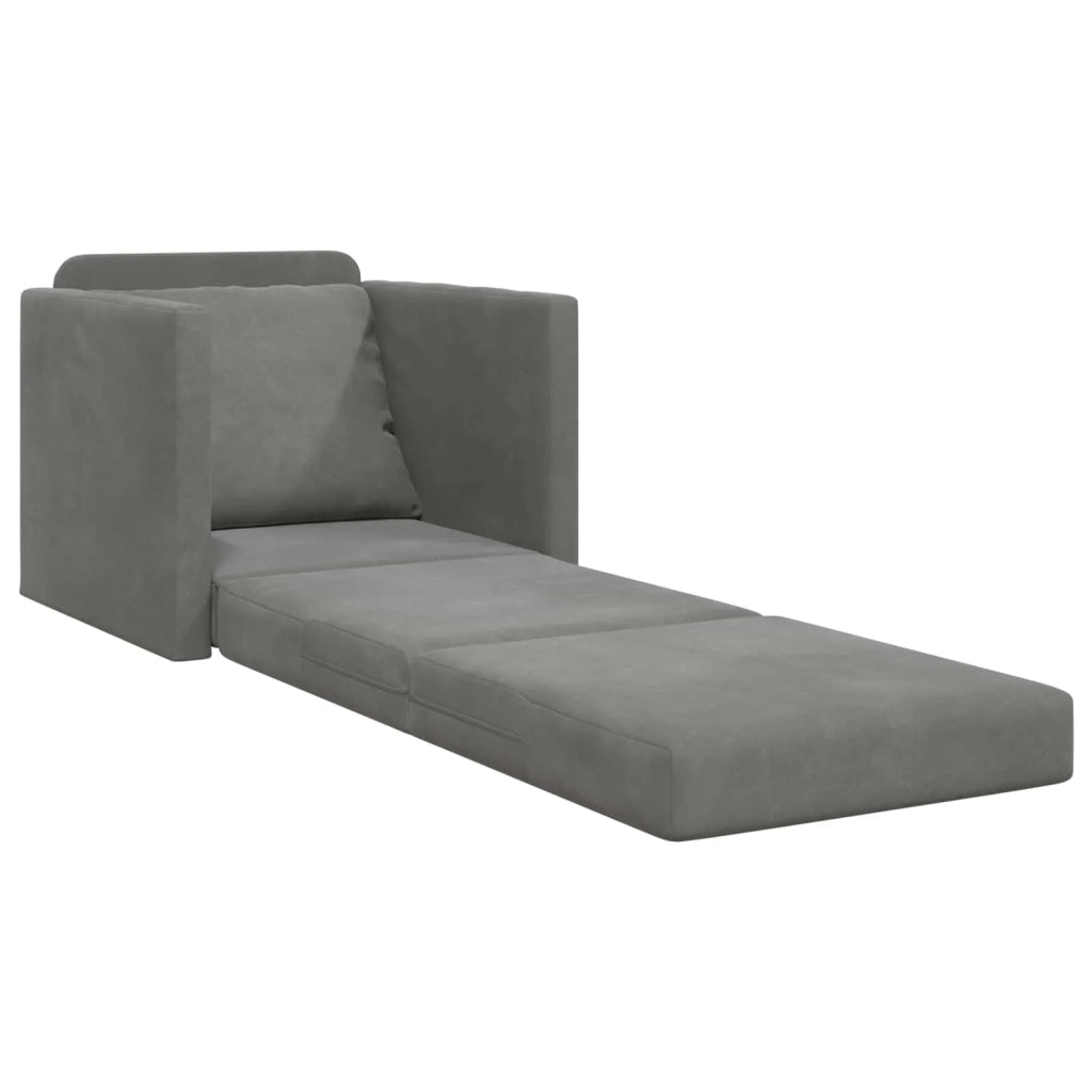 Divano letto | Sof¨¤ letto | Letto singolo Grigio scuro 74 x 77 x 81 cm Velluto