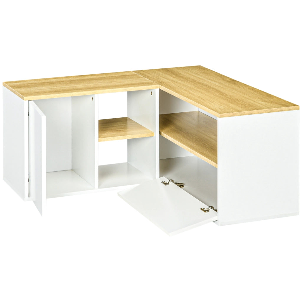Mobile TV ad angolo 90x90 ¨C Xylo ¨C truciolato 3 ripiani 2 ante 40 pollici