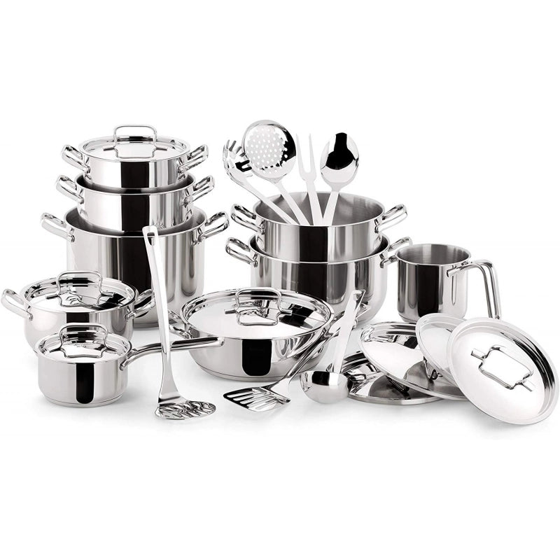 LAGOSTINA SFIZIOSA 24 BATTERIA DI PENTOLE 24 PEZZI IN ACCIAIO INOX 18/10 ADATTA A INDUZIONE - 010740600024