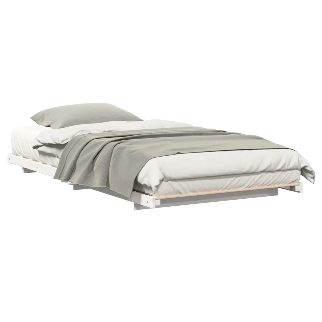 Letto singolo | Letto per adulti | Struttura del letto Bianco 100 x 220 cm Pino massello