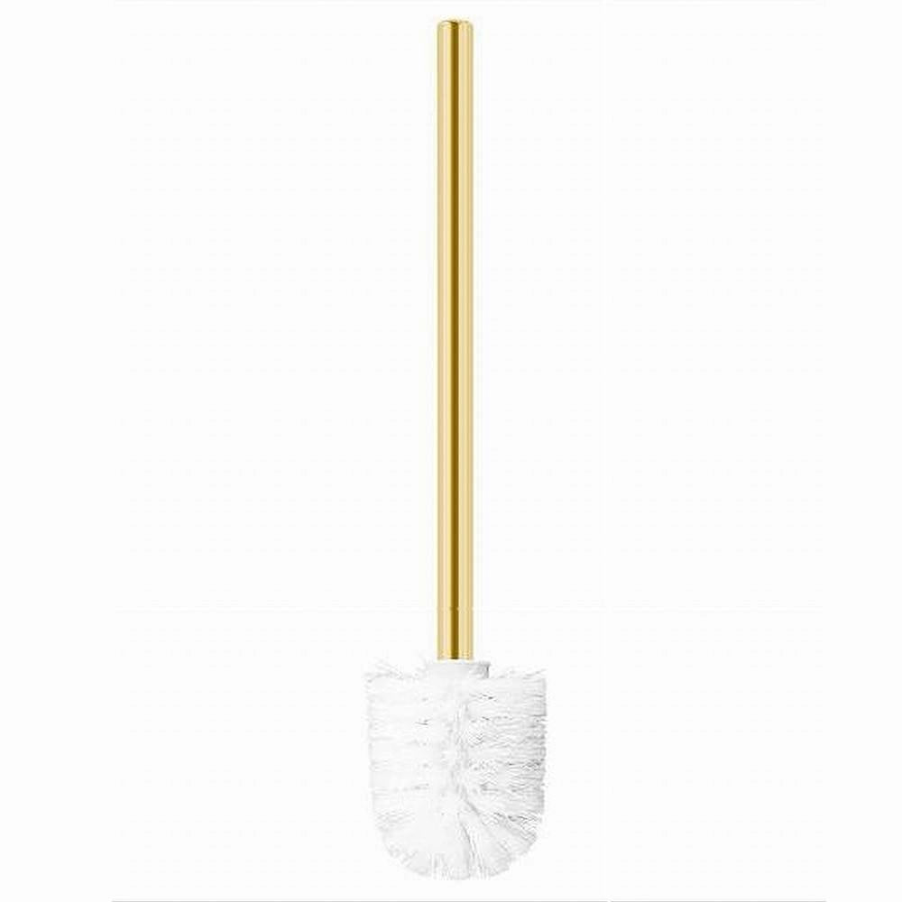 Trade Shop - Scopino Ricambio Scopettino Spazzola Wc Bagno Manico Dorato Setole Bianche 87147 -