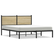 Letto matrimoniale | Letto per adulti | Giroletto senza Materaso in Metallo Rovere Sonoma 140x200 cm