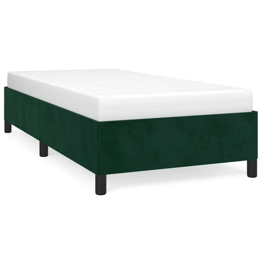 Letto singolo | Letto per adulti | Giroletto senza Materasso Verde Scuro 80x200 cm in Velluto