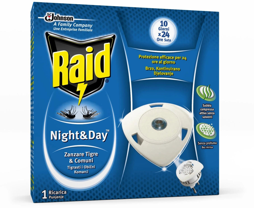 ANTIZANZARE RAID NIGHT  DAY 1 RICARICA- S.C.JOHNSON ITALY- 12,0 pz
