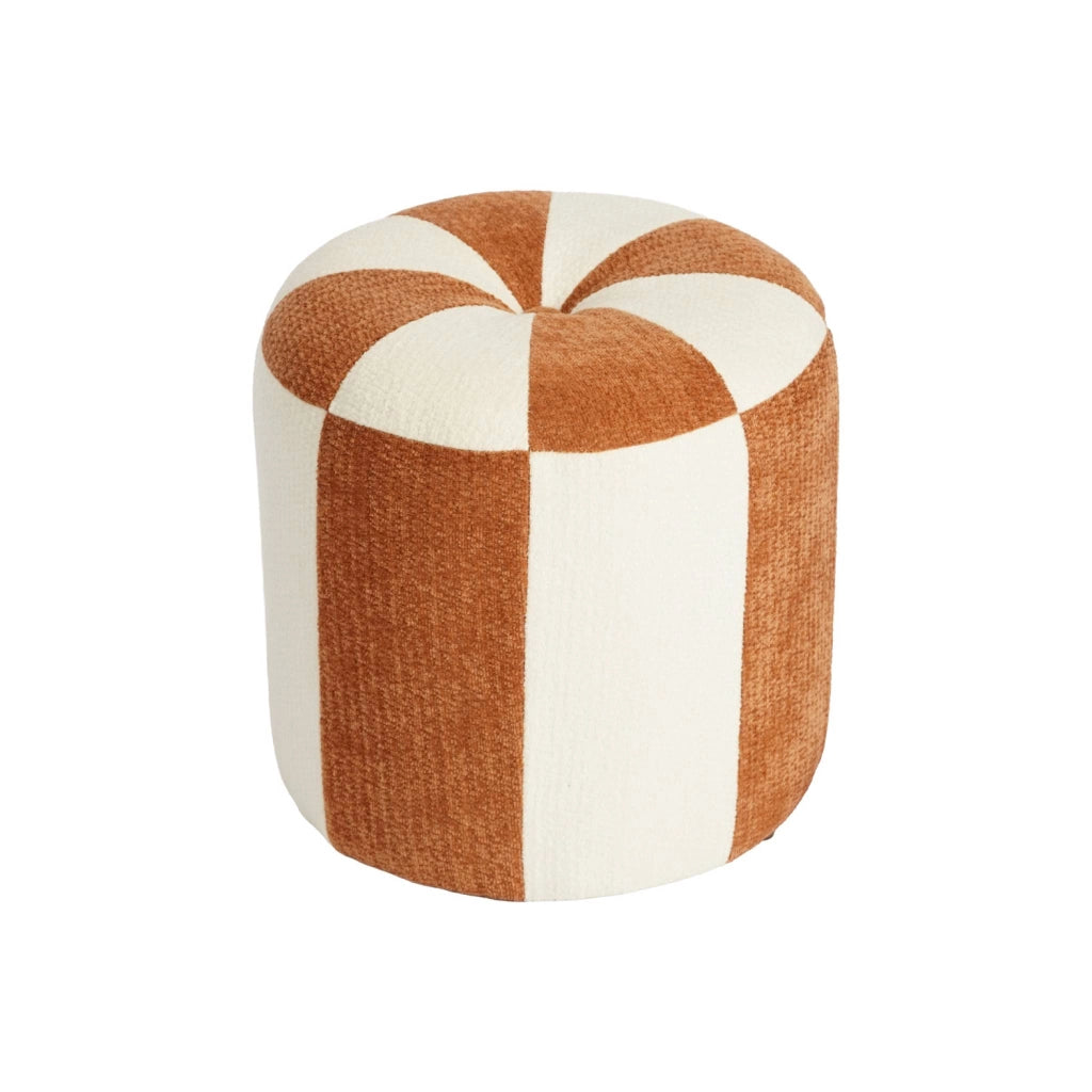 Pouf per bambini in tessuto ciniglia, terracotta