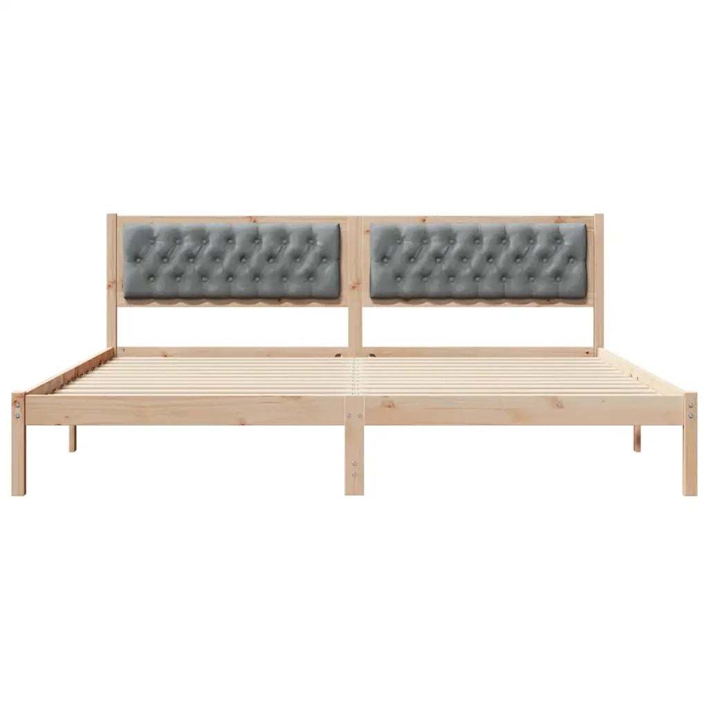 Struttura del letto-Giroletto Grigio chiaro 200 x 200 cm Pino massello 895860