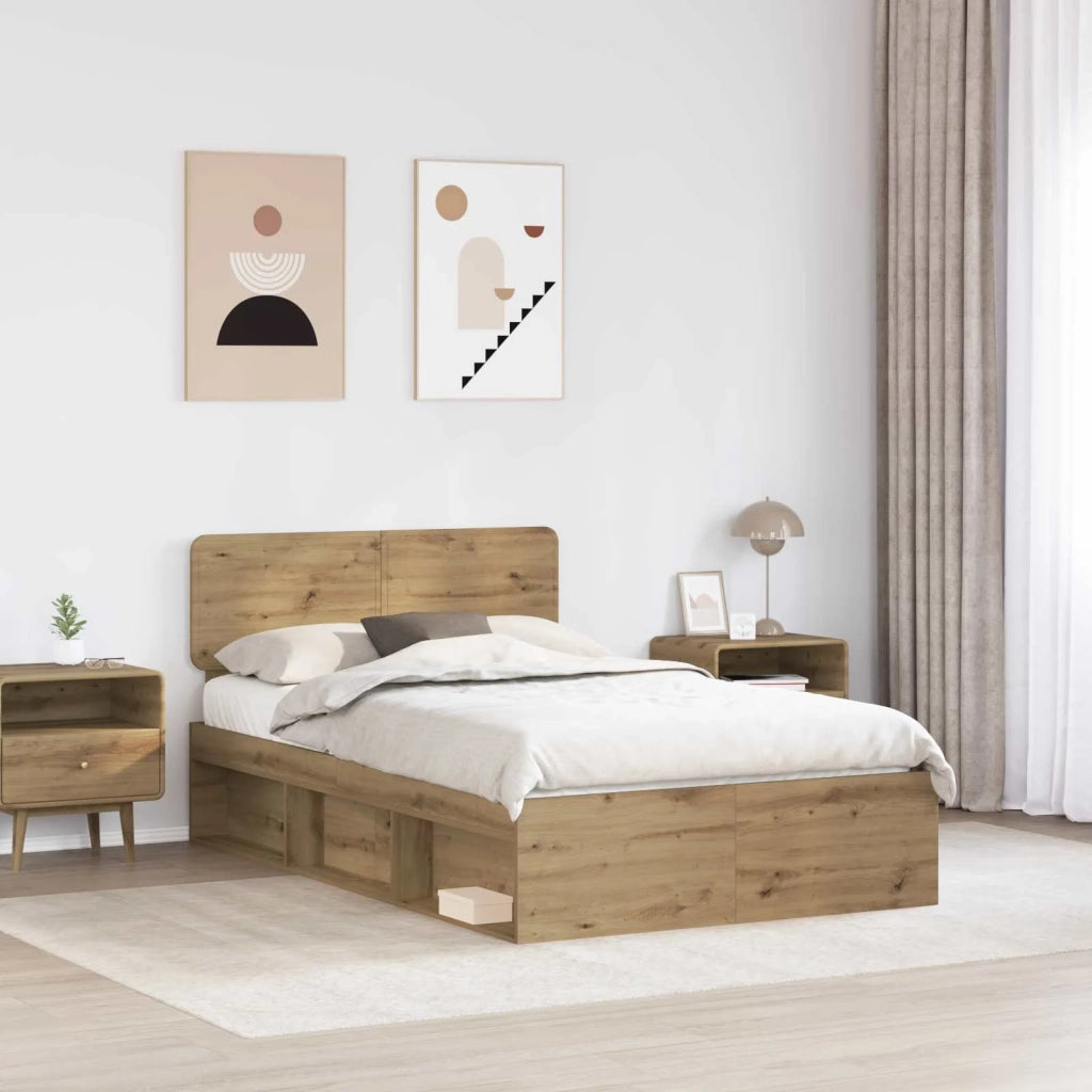 Struttura del letto Rovere Artigianale 135 x 190 cm 3412095