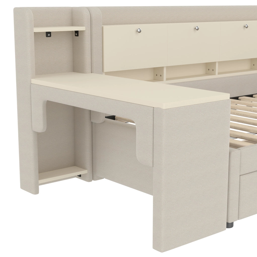 Letto 90x200 cm con scrivania; 2 cassetti e USB con Type-C
