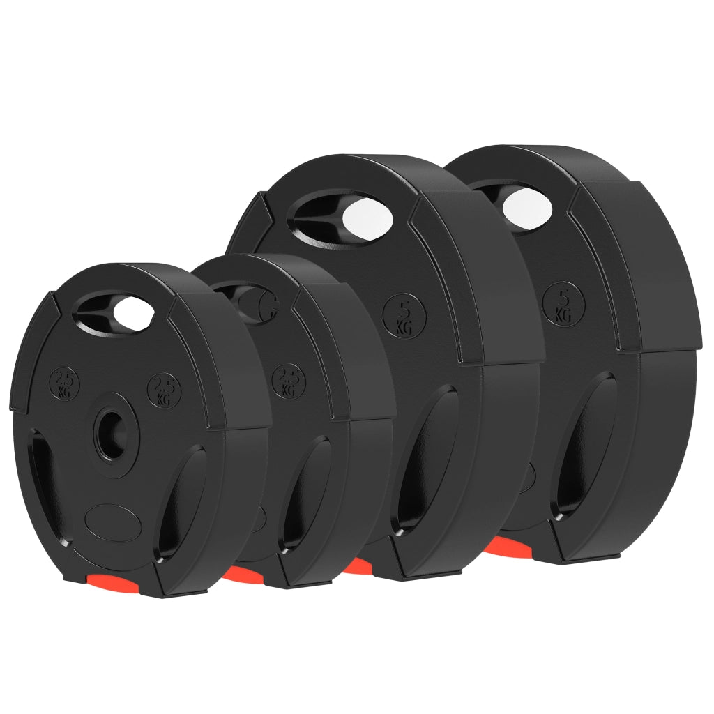 Dischi per bilanciere 4 pezzi 2x5 kg 2x2,5 kg ¨C zephmum ¨C Nero
