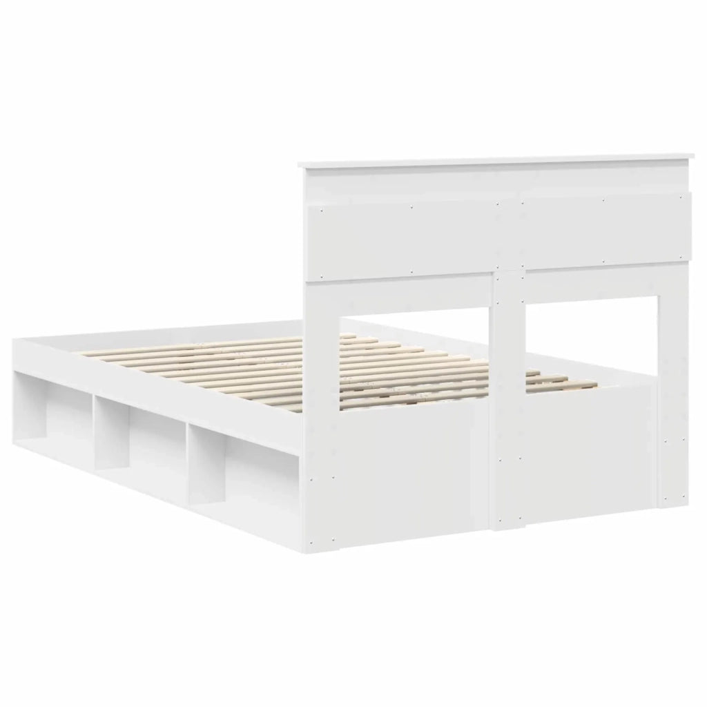 Letto matrimoniale | Letto per adulti | Struttura del letto Bianco 120 x 190 cm Pino massello