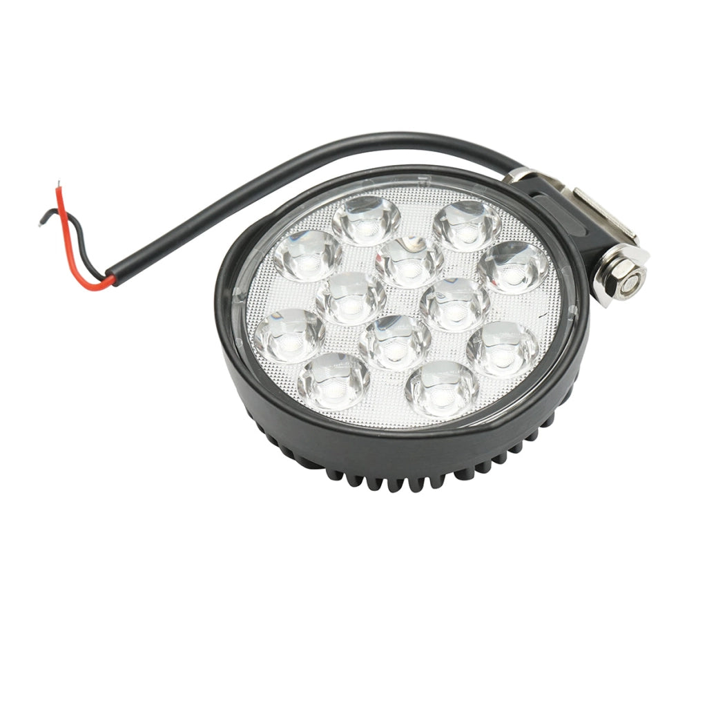 Faretto LED rotondo 12-60V, 36W, corpo in alluminio 115x115x45mm