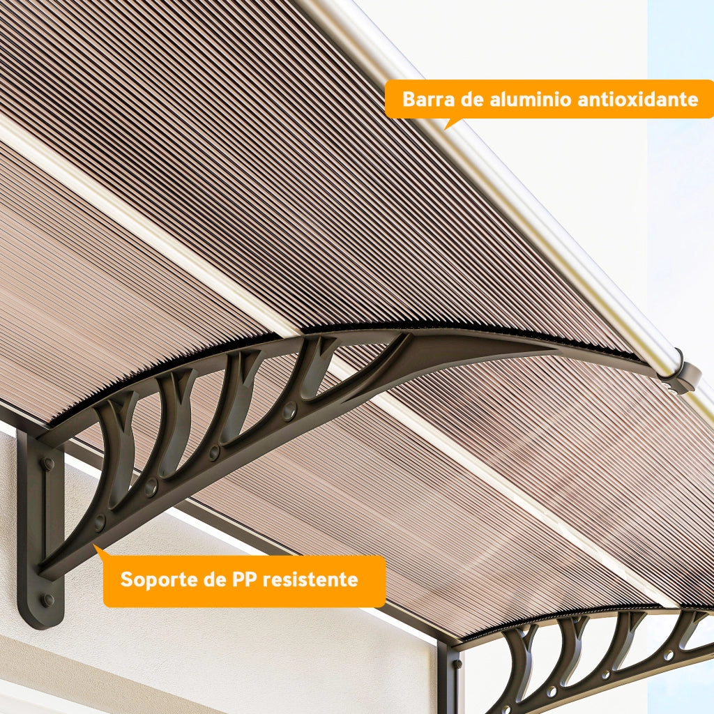 Tettoia per Porte e Finestre ¨C Minimal ¨C Marrone 303x96x27 cm
