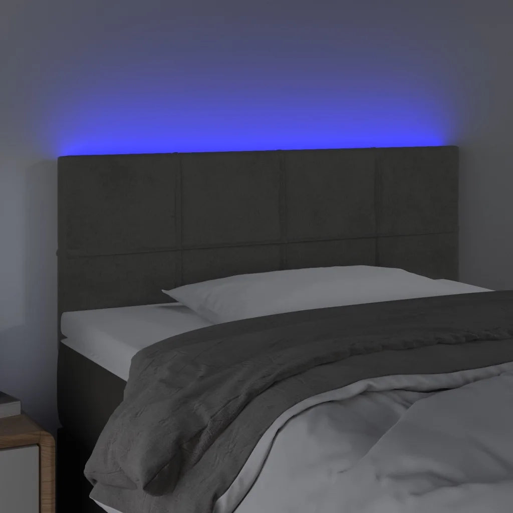 Testiera a LED-Testata con LED Grigio Scuro 80x5x78/88 cm in Velluto 300807
