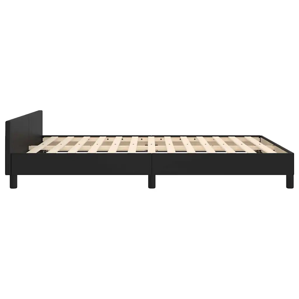 Letto matrimoniale | Letto per adulti | Giroletto con Testiera senza Materasso Nero 140x200 cm
