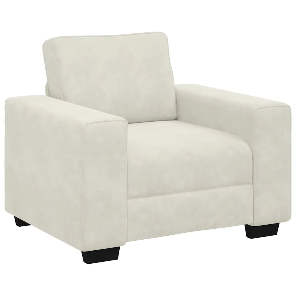 Divano Sedia Crema 100x77x82 cm Velluto 4105255