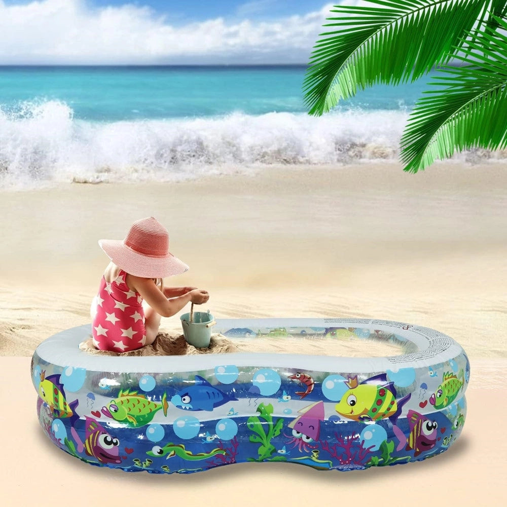 Trade Shop - Piscina Gonfiabile Per Bambini Giardino Estate Design Vita Marina 175x109x46cm 016089 -
