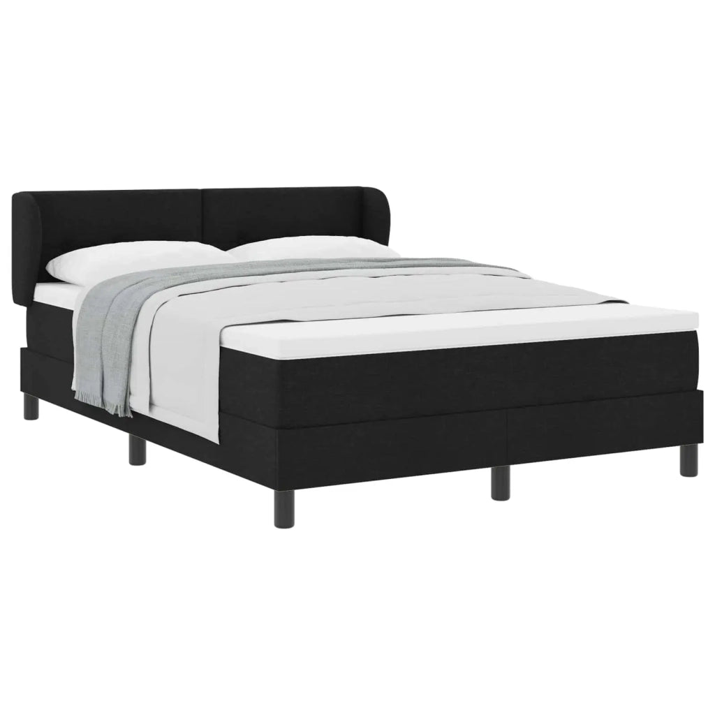 Letto a molle con materasso Nero 140 x 190 cm Tessuto 3340019