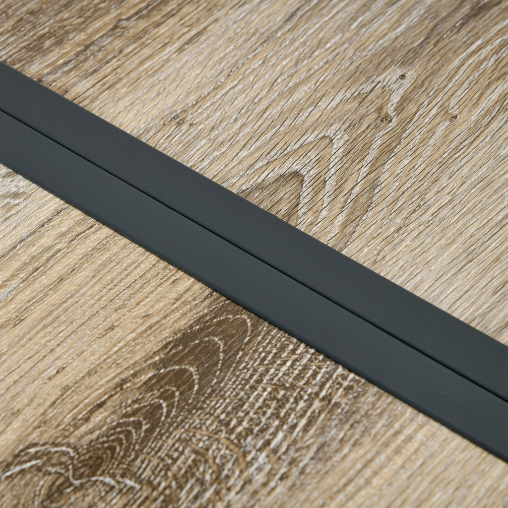 DESMIU Tavolo da Giardino Rettangolare in Acciaio con Piano Effetto Legno per 6 Persone, Grigio, 145 × 85 × 72 cm