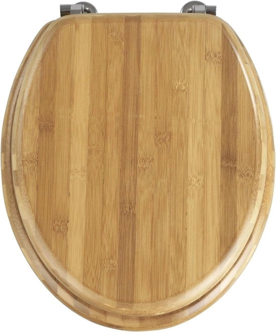 Supporto WC - Legno di Bambù - Attacco in Acciaio Inossidabile - 34 x 41 cm - Moka