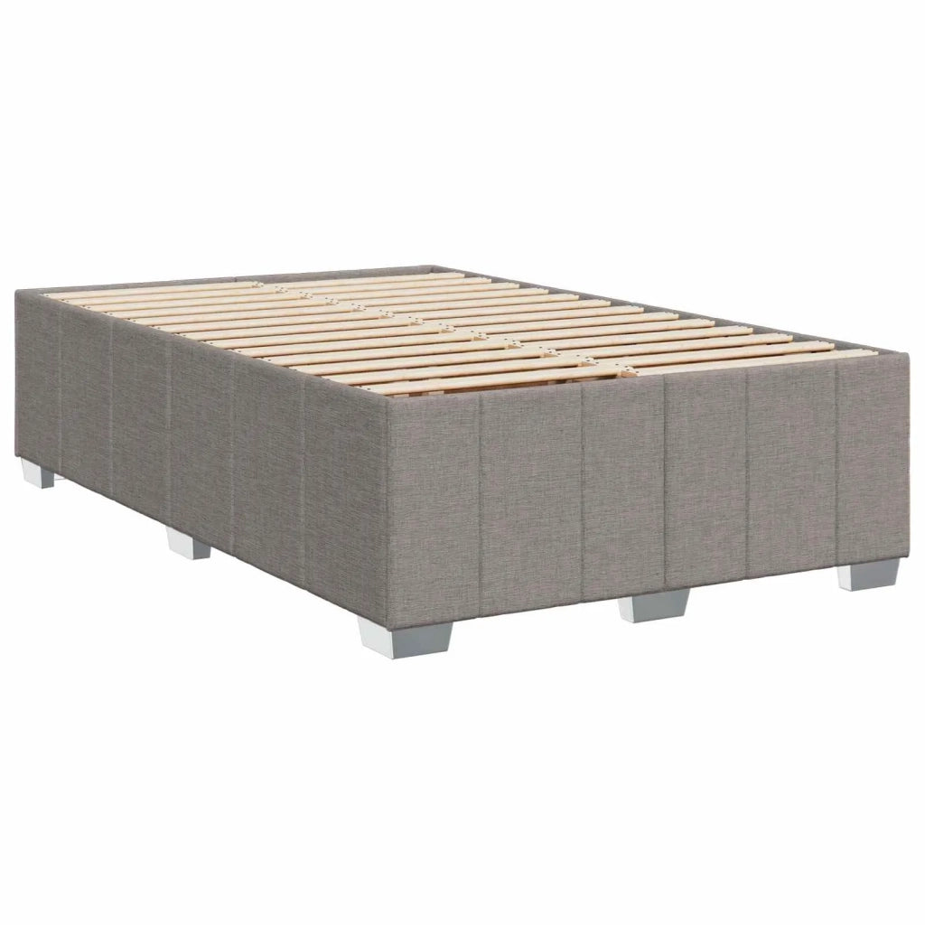 Letto Box Spring LED con Materasso Tortora 120 x 190 cm Tessuto 3455560