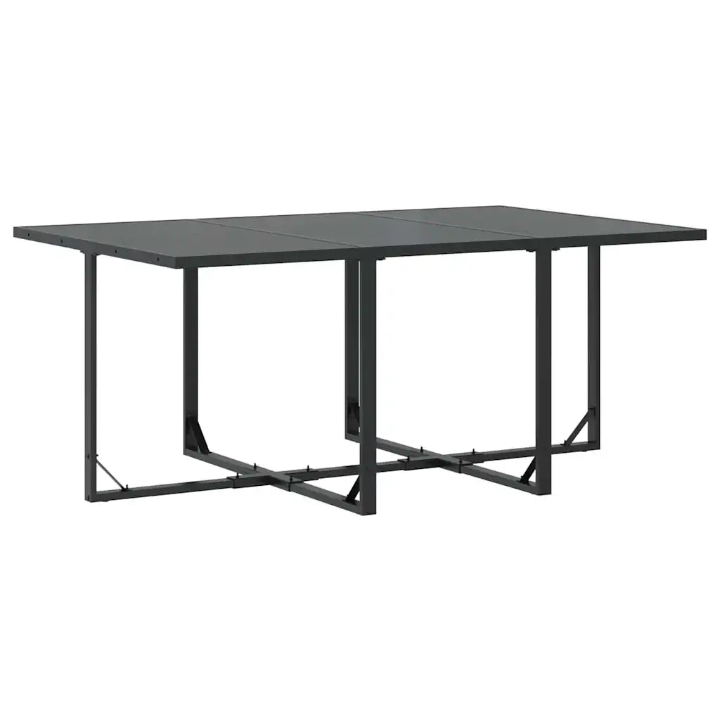 Set da Pranzo per Giardino 7 pcs Nero Acciaio 3335859