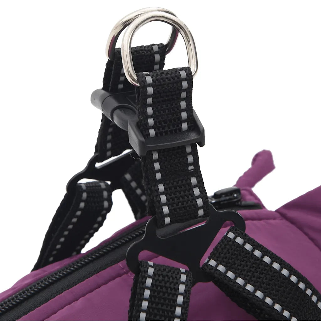 Cappotto Cani Imbracatura Impermeabile Riflettente Viola L40 4019905