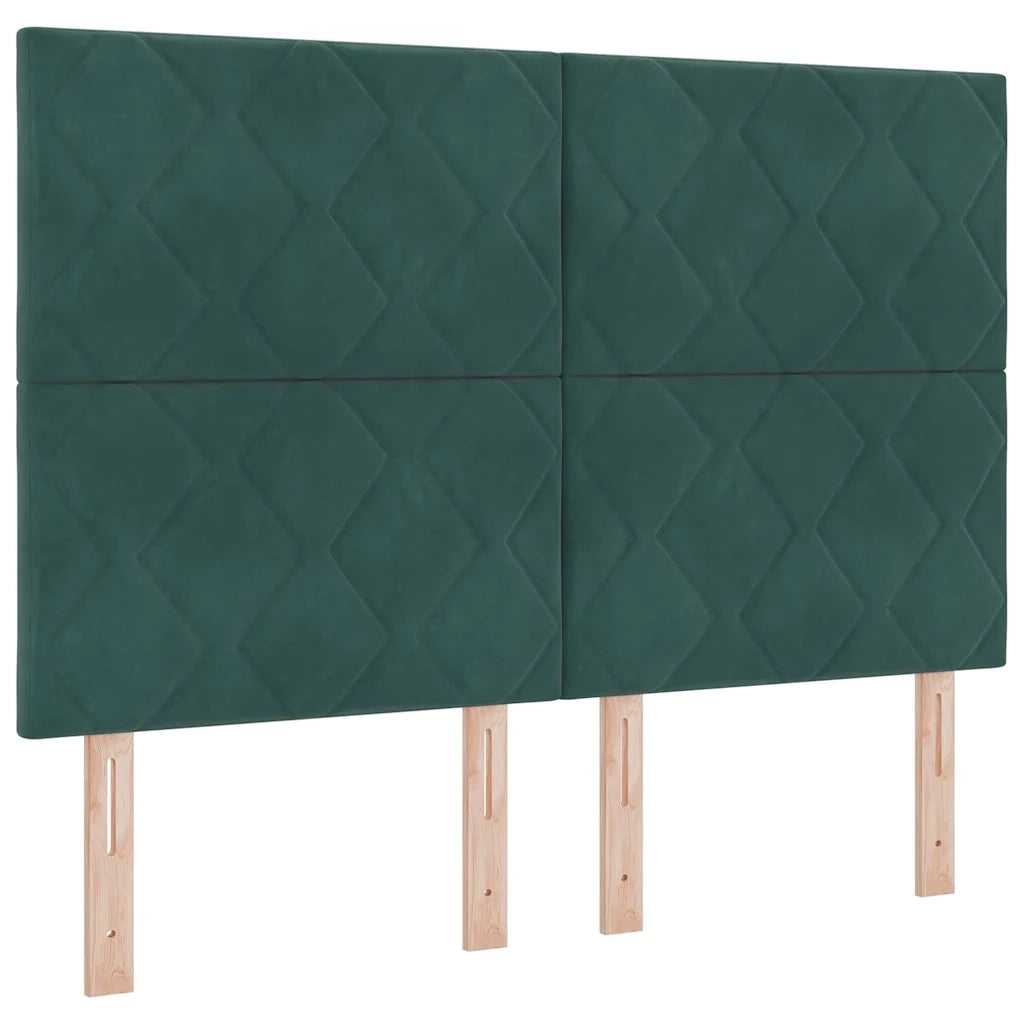 Letto a molle con testiera Verde Scuro 140 x 190 cm Velluto 3345008