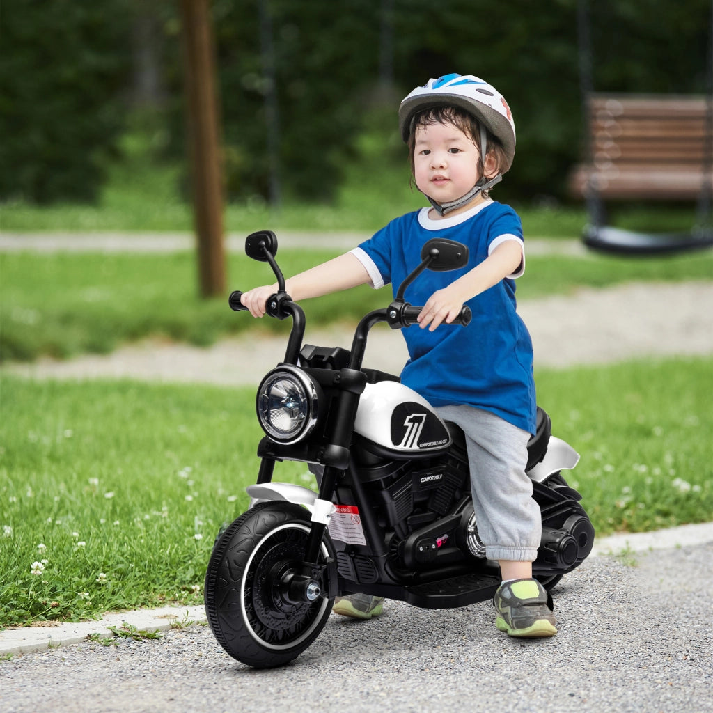 Moto Elettrica per Bambini 6V ¨C Xylo ¨C Bianca con Faro LED 18-36 Mesi