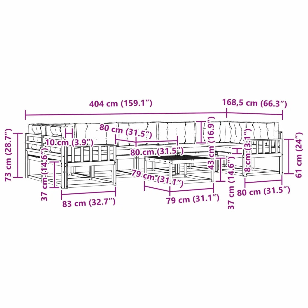 Set di divani da esterno 6 pz Bianco e Antracite 3386196