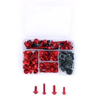 Kit di accessori 177 pezzi - Componenti di fissaggio - Viti/Bulloni - Motocicletta/Sportbike - Alluminio - Rosso