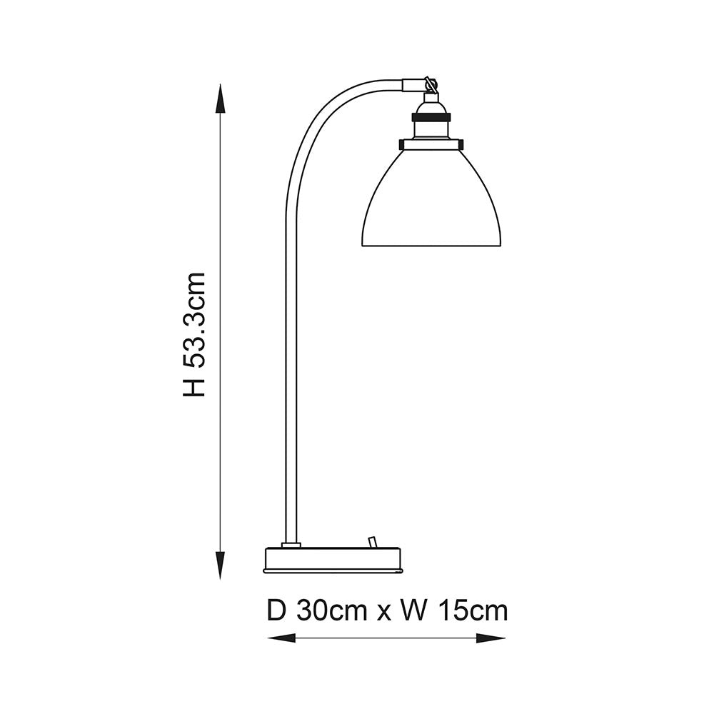 Lampada da tavolo industriale ottone antico E14 Endon