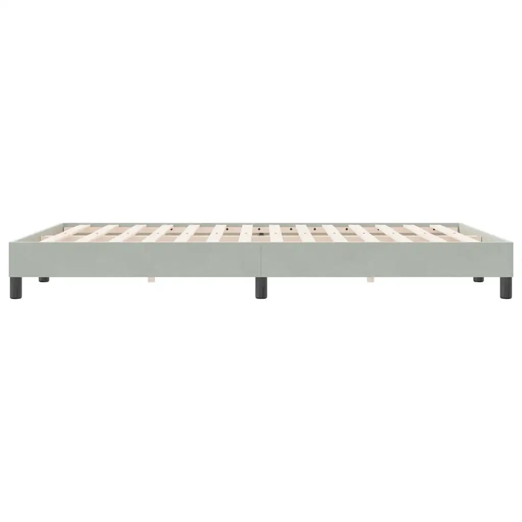 Letto matrimoniale | Letto per adulti | Giroletto senza Materasso Grigio Chiaro 140x220 cm Velluto