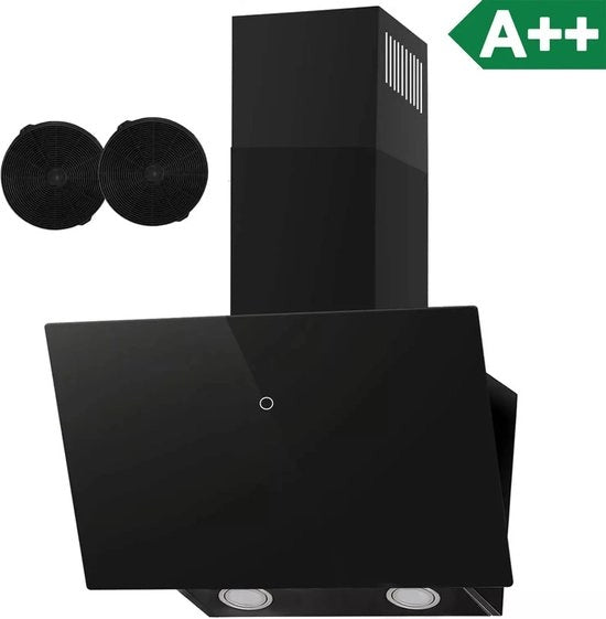 Soffiato a vetro 60 cm - Display touch a cristallo - Soffiato moderno - Nero - Touch - Con illuminazione a LED