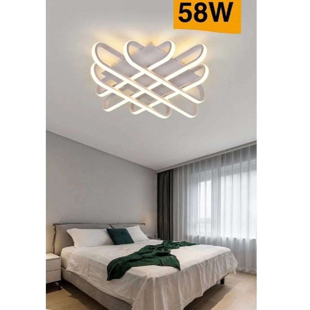Trade Shop - Plafoniera Da Soffitto Led 58 W Lampadario Moderno Luce 6500k 4000k 3000k C41-b - -bianco Caldo      -