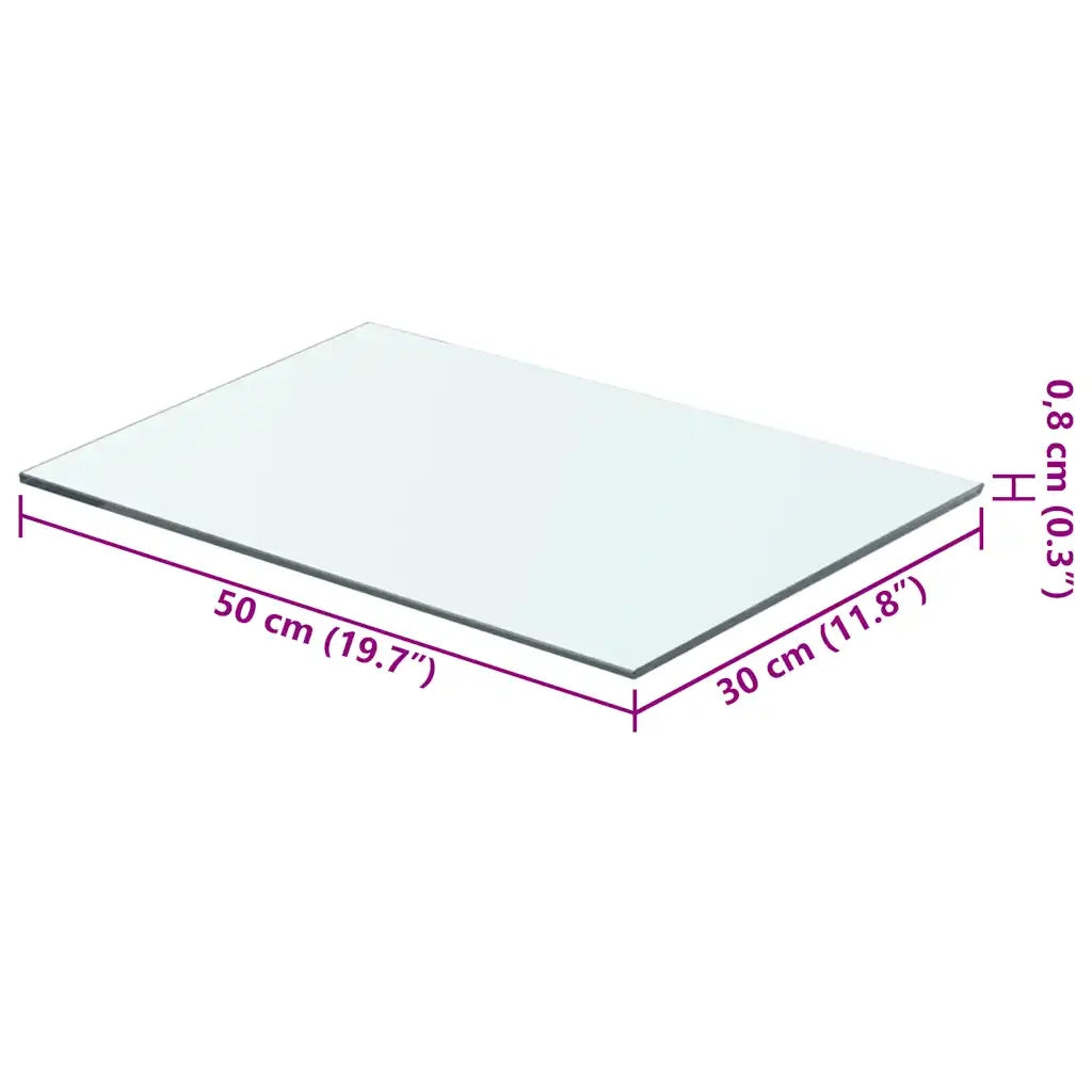 Mensole in Vetro Trasparente 2 pz 50x30 cm 3051561