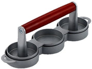 Hamburger pers per 3 mini-burgerpatties, 3 hamburger persi di alluminio fuso con rivestimento antiscivolo