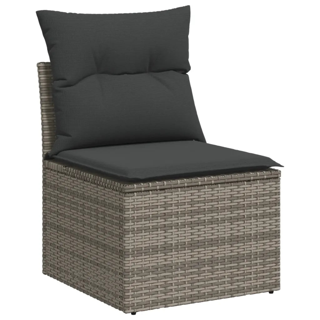 Set Divano da Giardino 8 pz con Cuscini Grigio in Polyrattan 3256571
