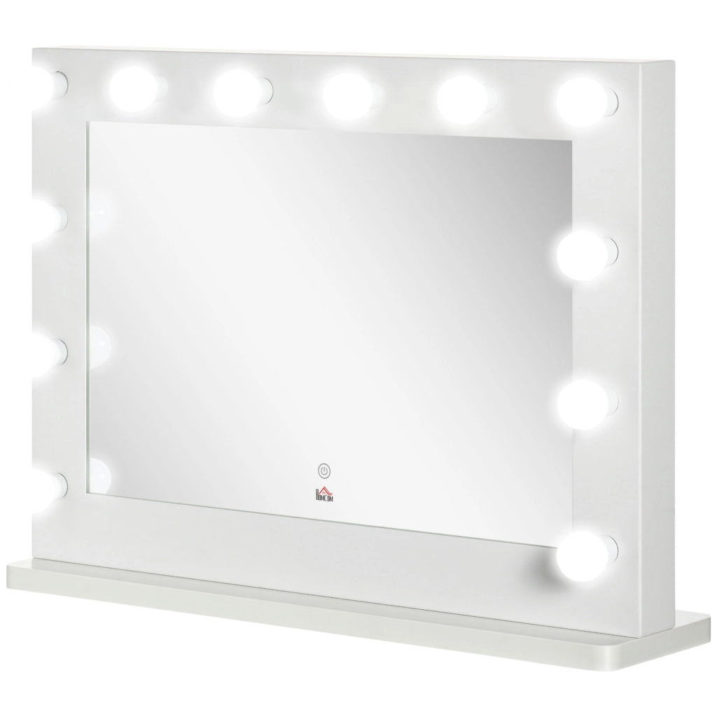 Specchio da Trucco Hollywood con Luci LED ¨C Zephmum ¨C Bianco 60x30x
