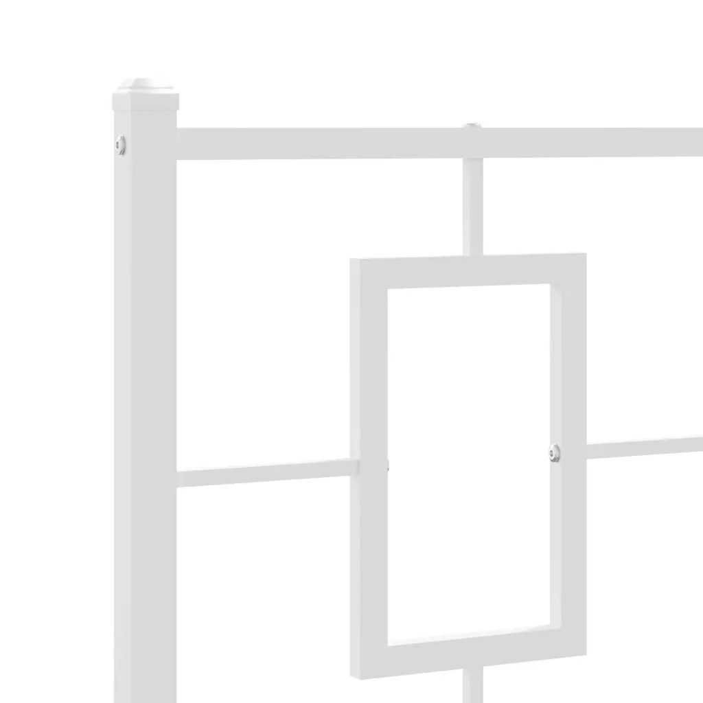 Letto singolo | Letto per adulti | Giroletto con Testiera e Pediera Metallo Bianco 90x200 cm