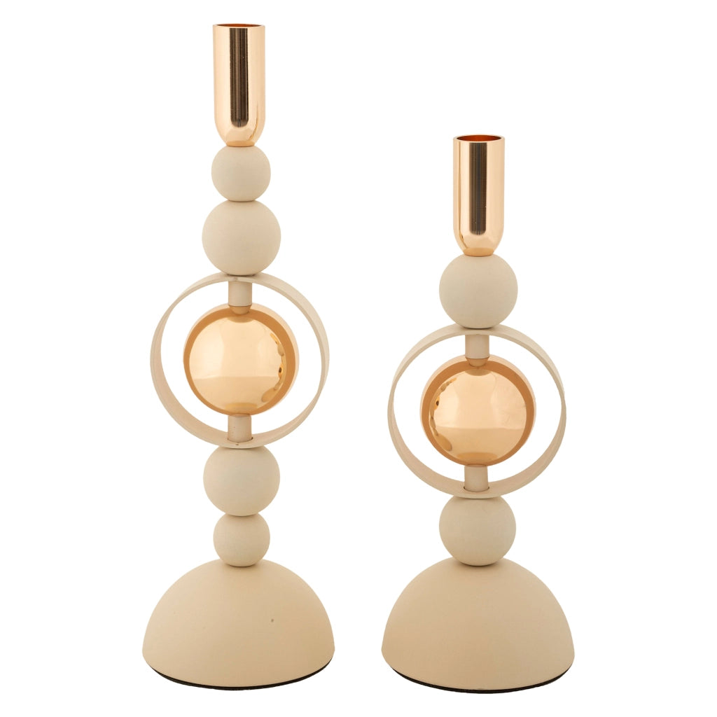 Fari, Portacandela set da 2, Bianco Crema